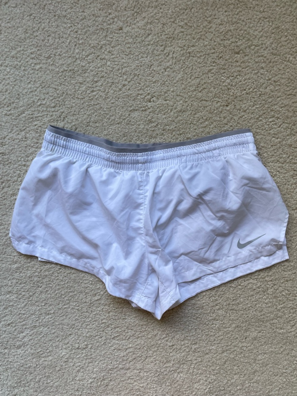 Nike Women’s White 3” Running Shorts with Grey Trim